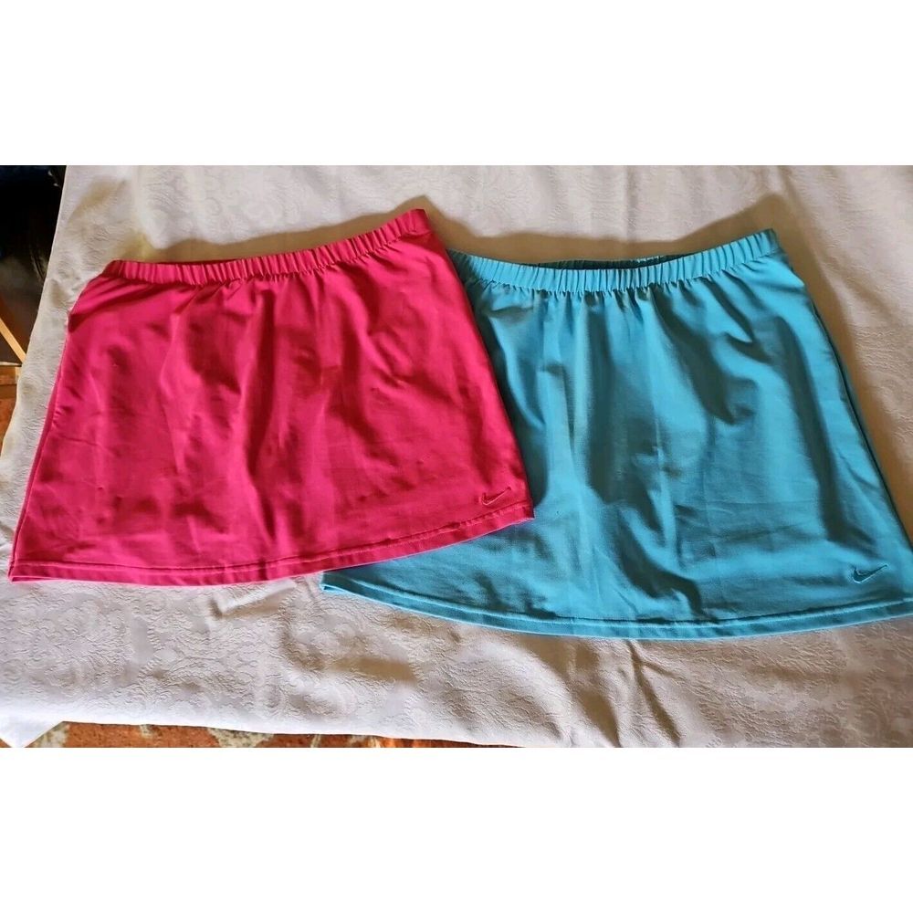 2 Nike Dri-Fit Court Victory Skirt Skort GOLF Tennis PICKLE BALL Blue & Pink MED
